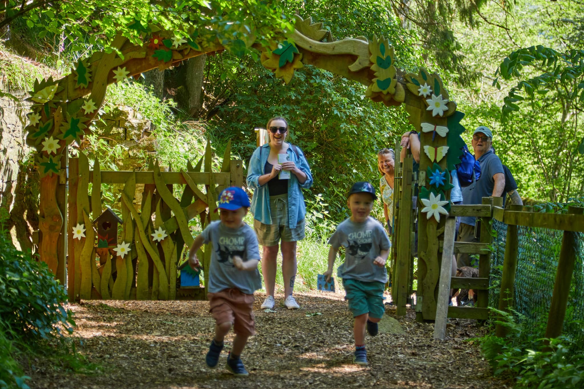 Family enjoying the Studfold Fairy Trail entrance