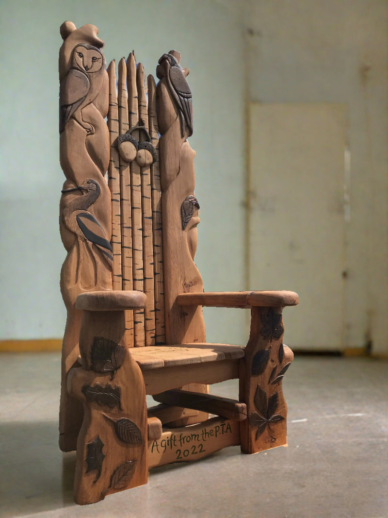 carved school chair