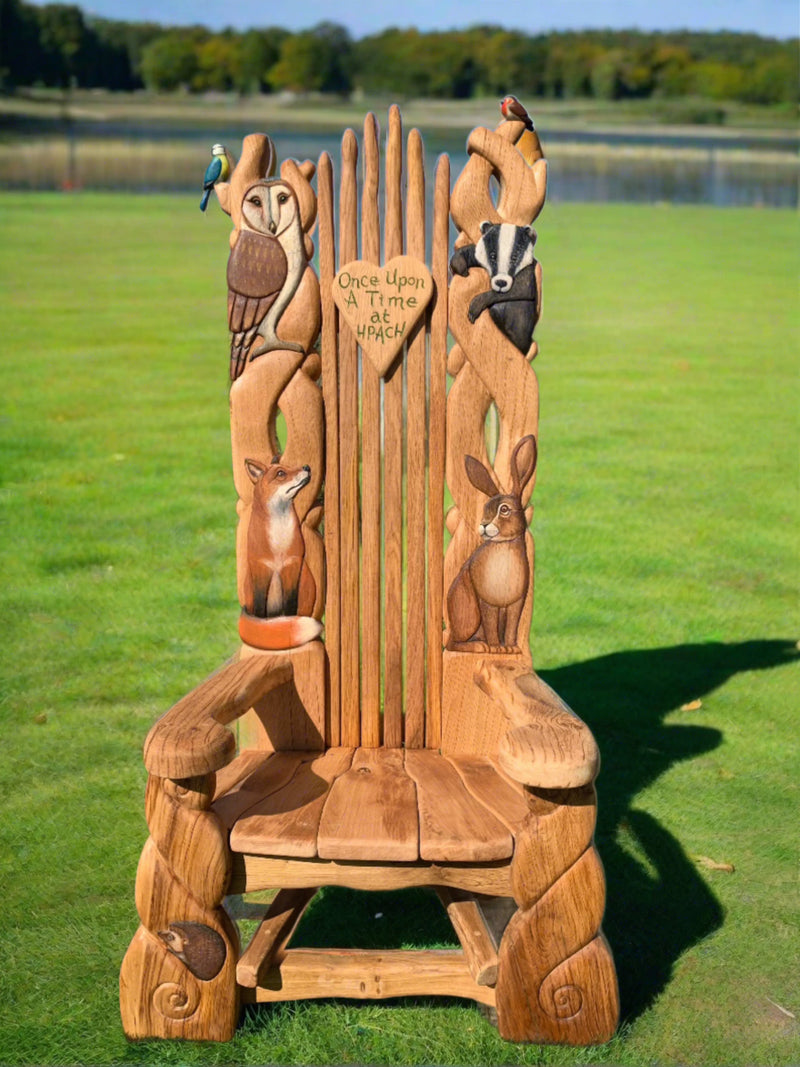 Storytelling oak chair