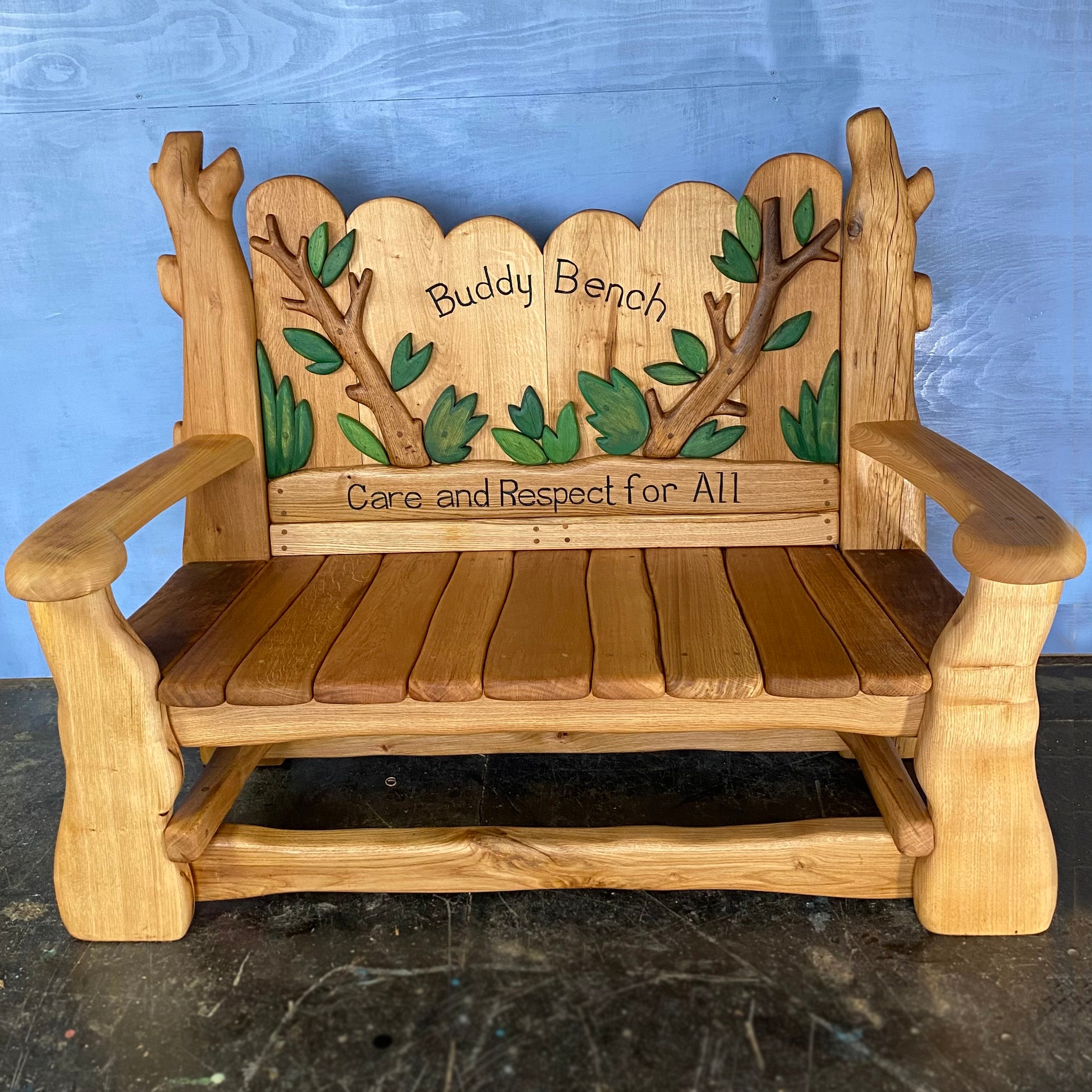 wooden buddy bench