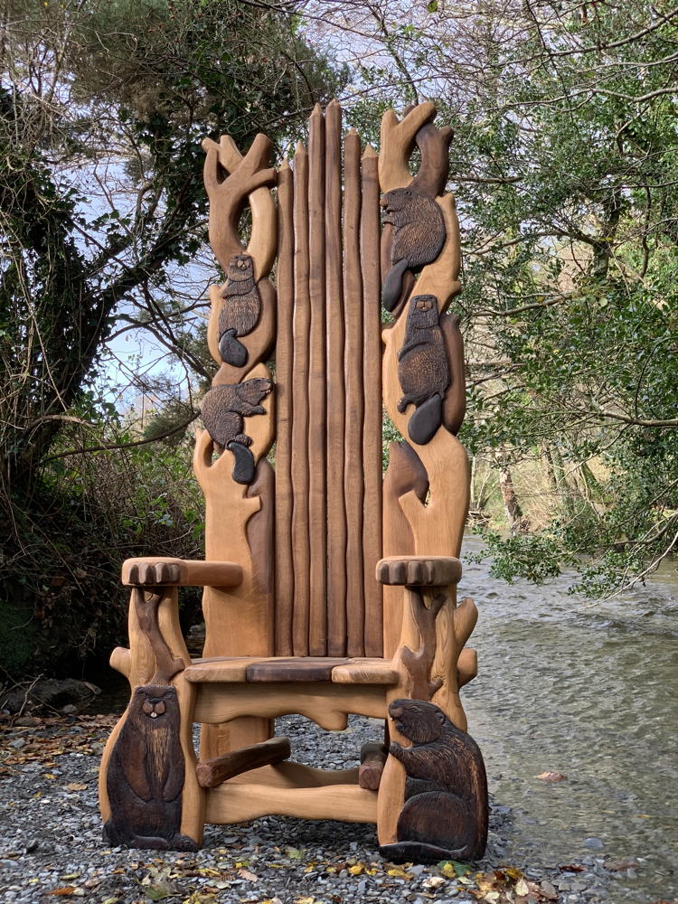 carved beaver chair