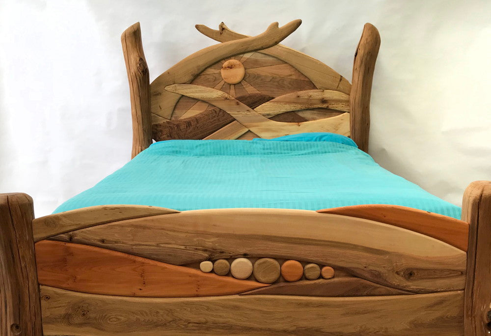 handmade wooden bed