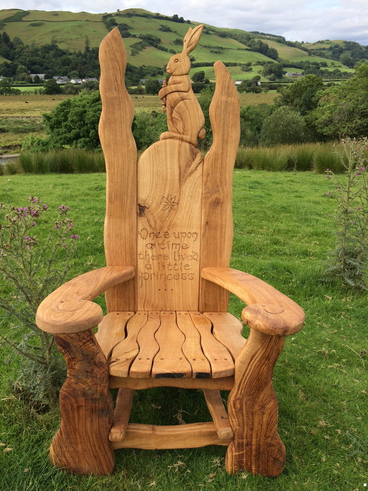 carved wooden oak chair